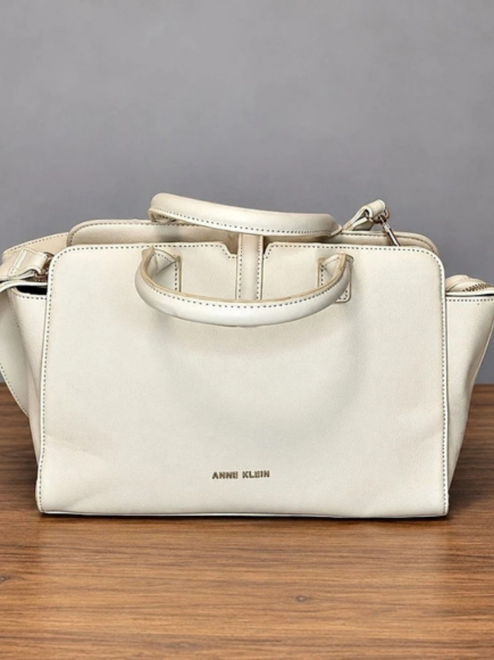 Anne Klein Structured Satchel in Ivory